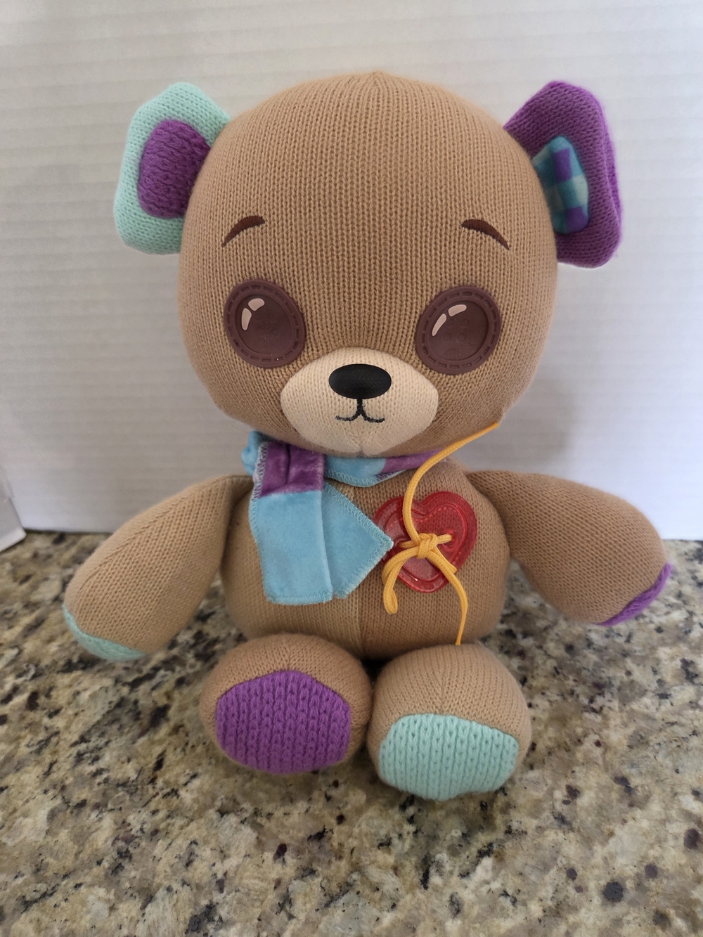 Moose Toys Thready Plush Brown Bear Interactive Toy Magical Button Eyes Works